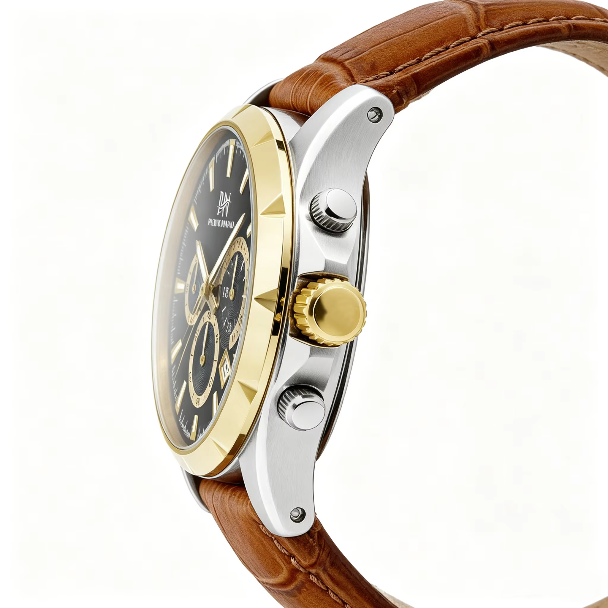 Montre à quartz de luxe pour homme – Chronographe étanche avec bracelet en cuir véritable