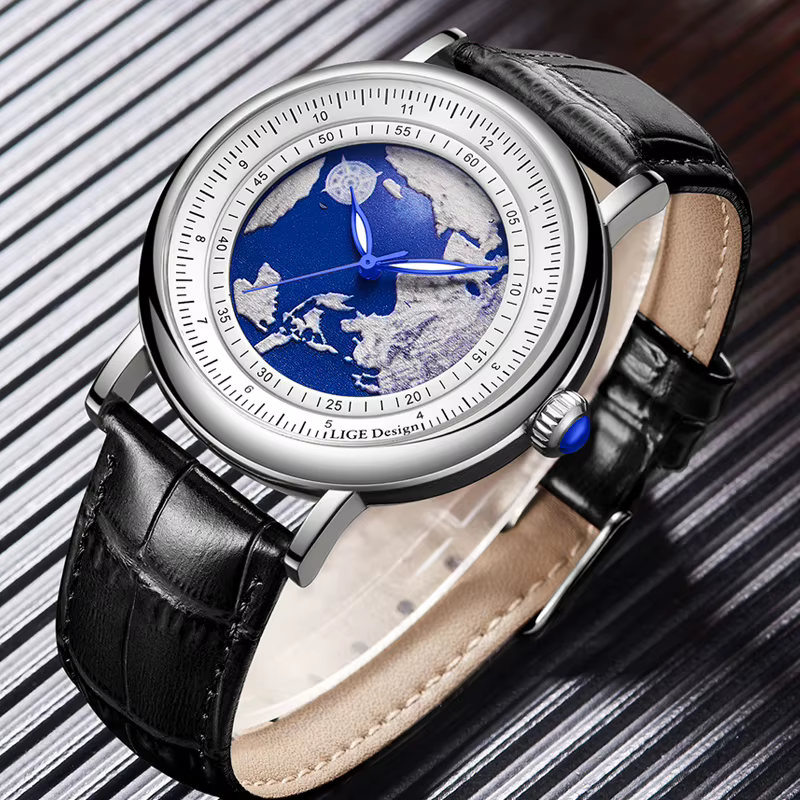 Montres pour hommes LIGE Blue Planet Creative