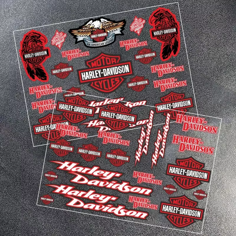 Ensemble d'autocollants emblèmes Harley Davidson - Lettres adhésives réfléchissantes pour la décoration DIY de moto et de casque