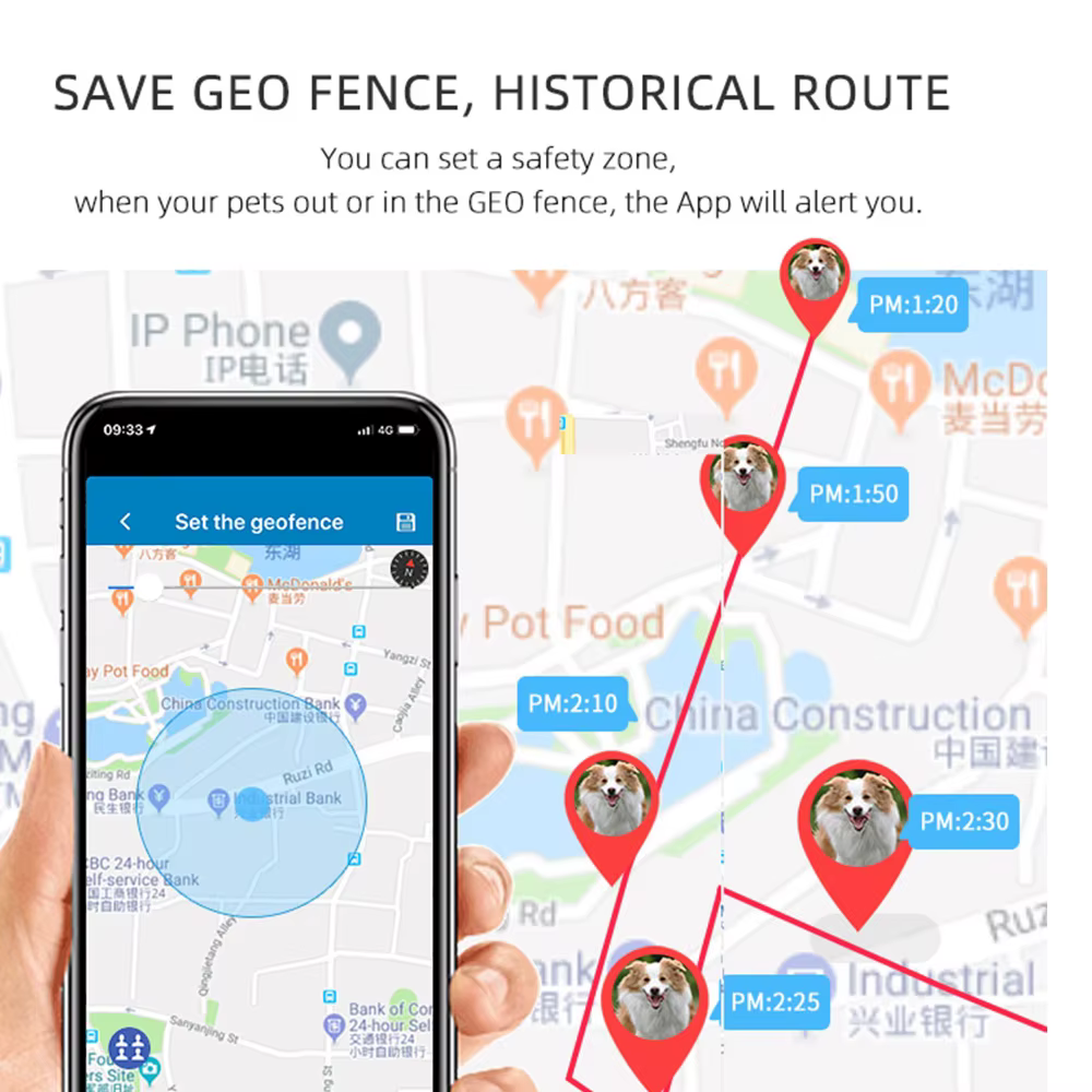 Traceur GPS 4G pour animaux de compagnie, mini GPS pour chat et chien, localisation en temps réel, alerte par vibration, géolocalisation, longue autonomie, compatible avec collier pour chien et chat,