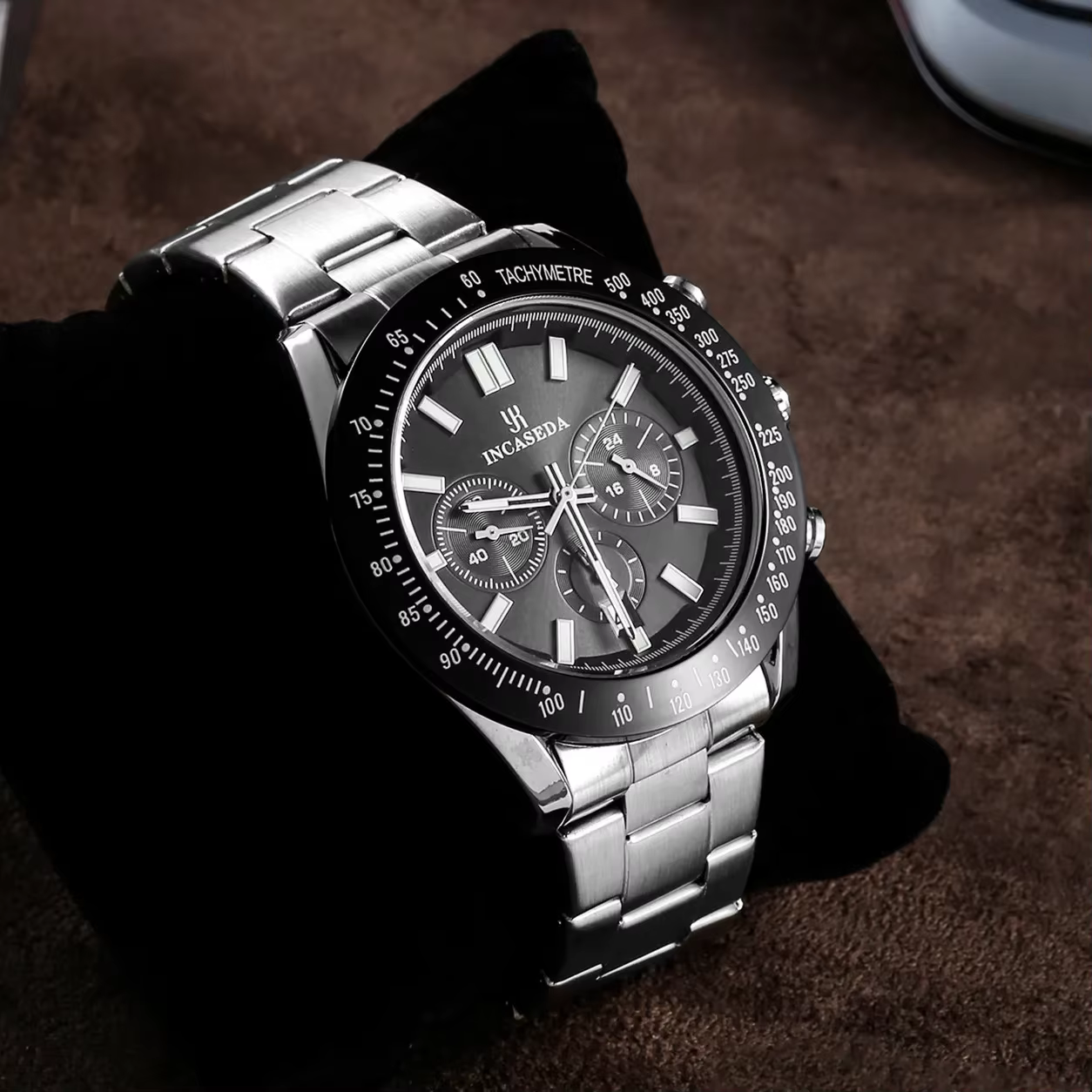 INCASEDA hommes montres marque de luxe bracelet en Silicone étanche Sport Quartz chronographe montre militaire