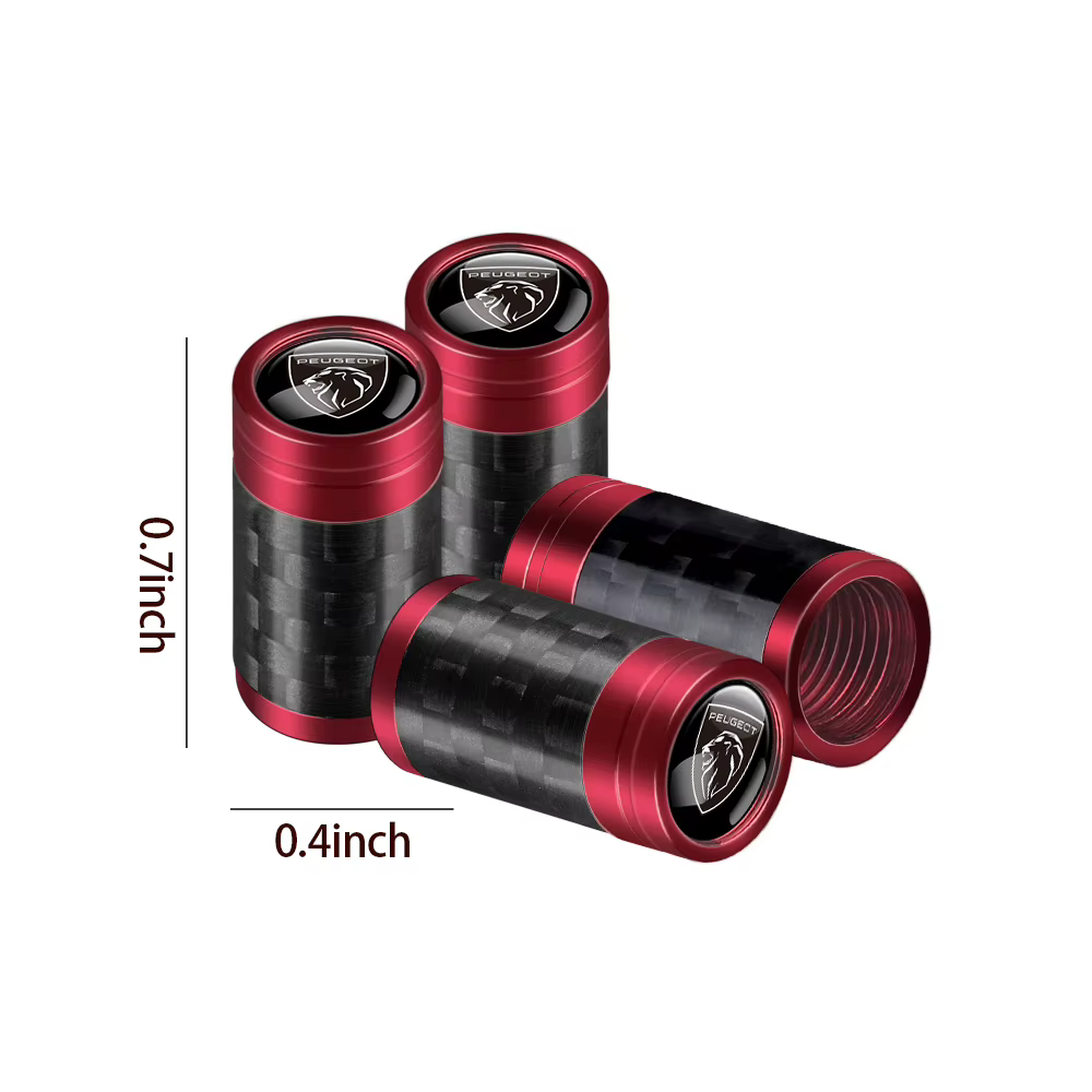 4PCS Capuchons de valve de pneu pour voiture, accessoires de style automobile pour PEUGEOT 308 2008 3008 208 307 408 5008 406 107 106 108 206 207 607 GT J9 T9 407