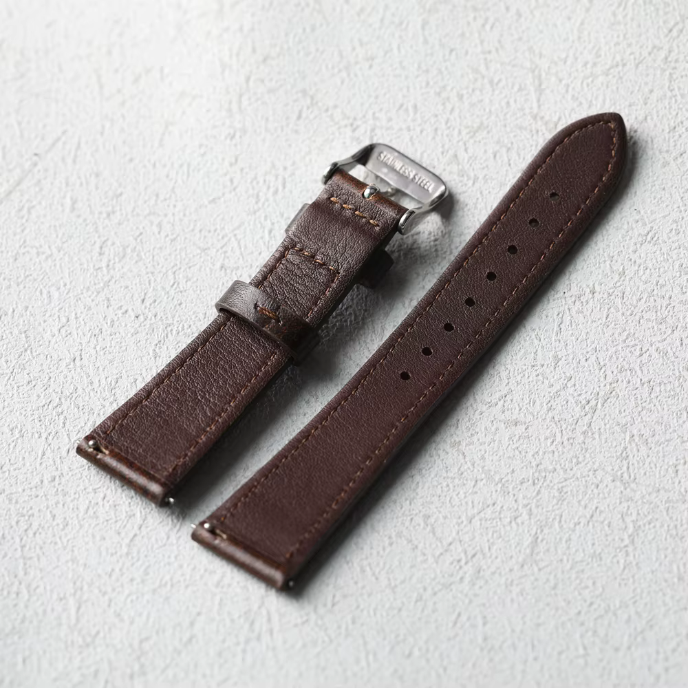 Bracelet en cuir brossé italien fait à la main