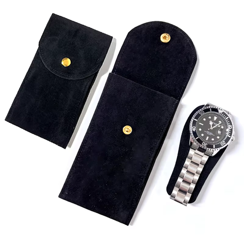 Pochette de rangement portable en tissu flanelle pour montre