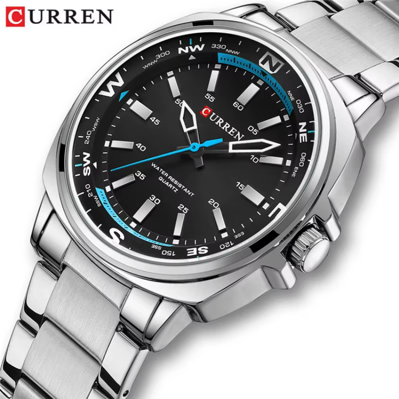 CURREN 8455 décontracté montre à Quartz pour hommes marque sport mode étanche bracelet en acier inoxydable créatif mâle horloge montres d'affaires
