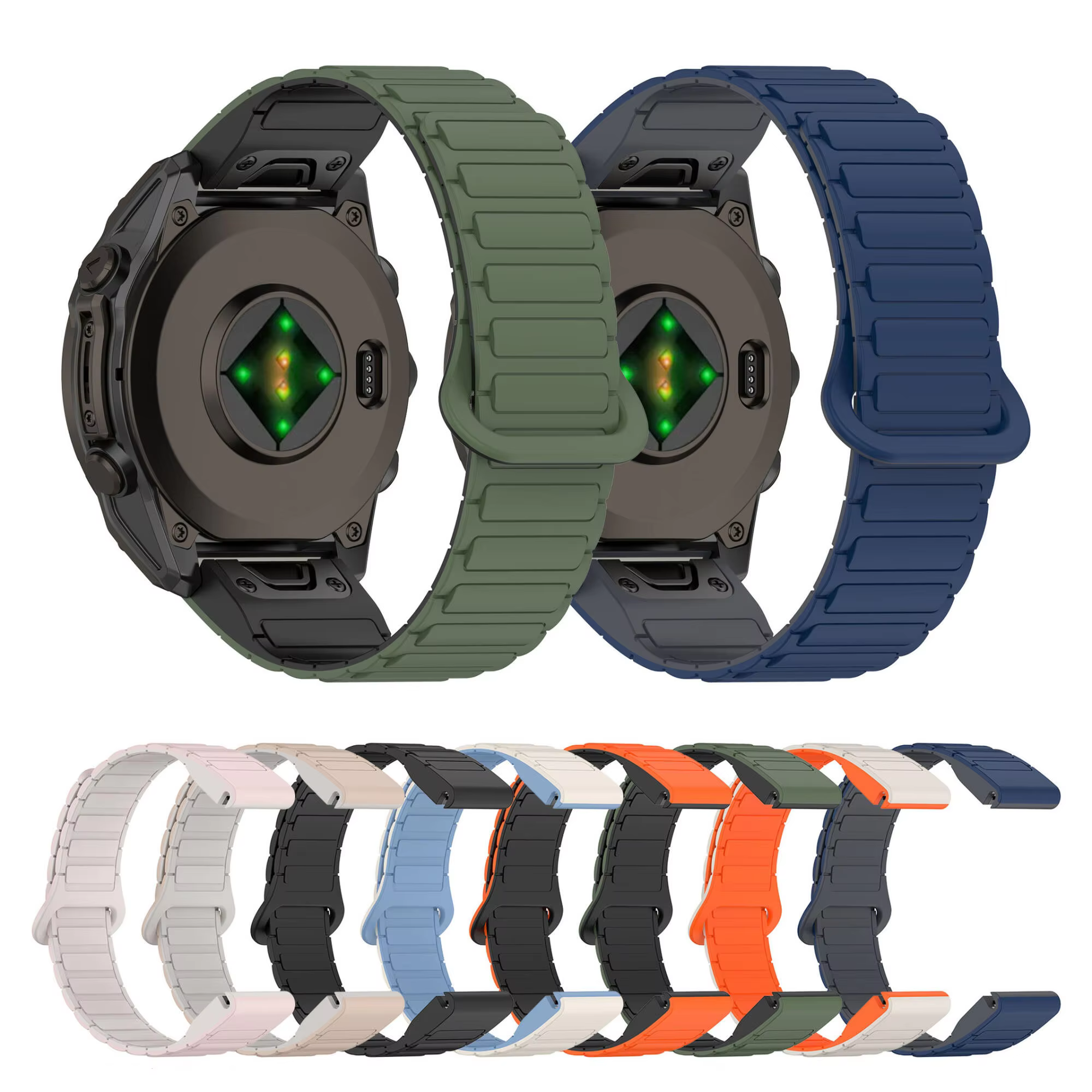 Compatible avec Garmin Fenix 8 7X 7 7S Bracelet magnétique en silicone