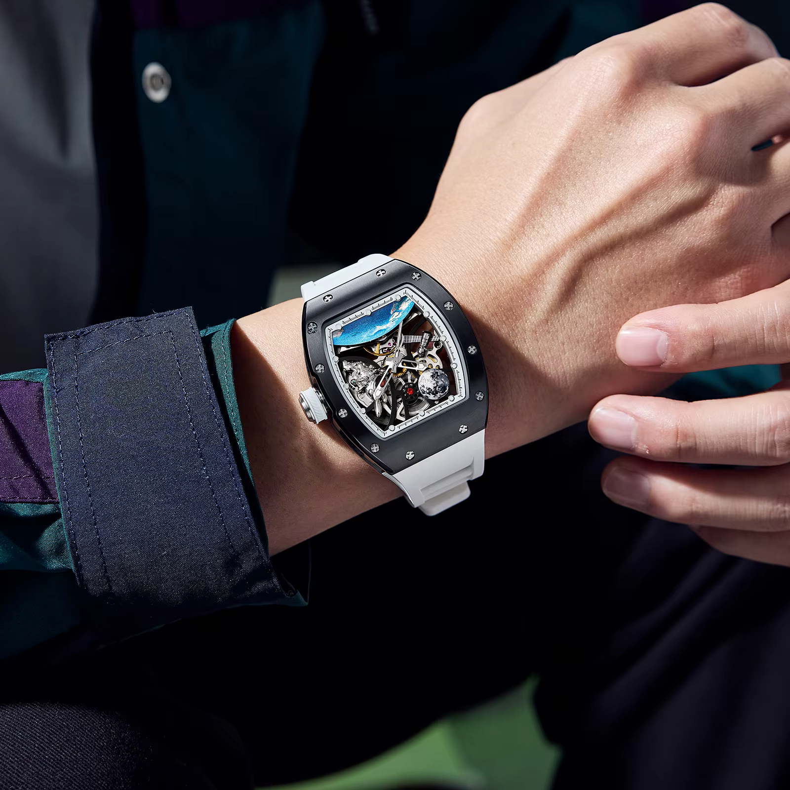 2026 nouveau design pagani hommes squelette montre haut de gamme en caoutchouc starp étanche lumineux mode tendance