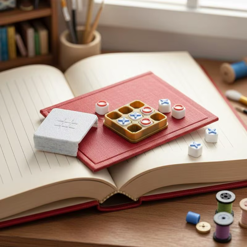 Mini jeu Tic Tac Toe pour maison de poupée, jeu de société réaliste X O, accessoire de scène pour maison de poupée pour jeux d'imitation et accessoires de photographie