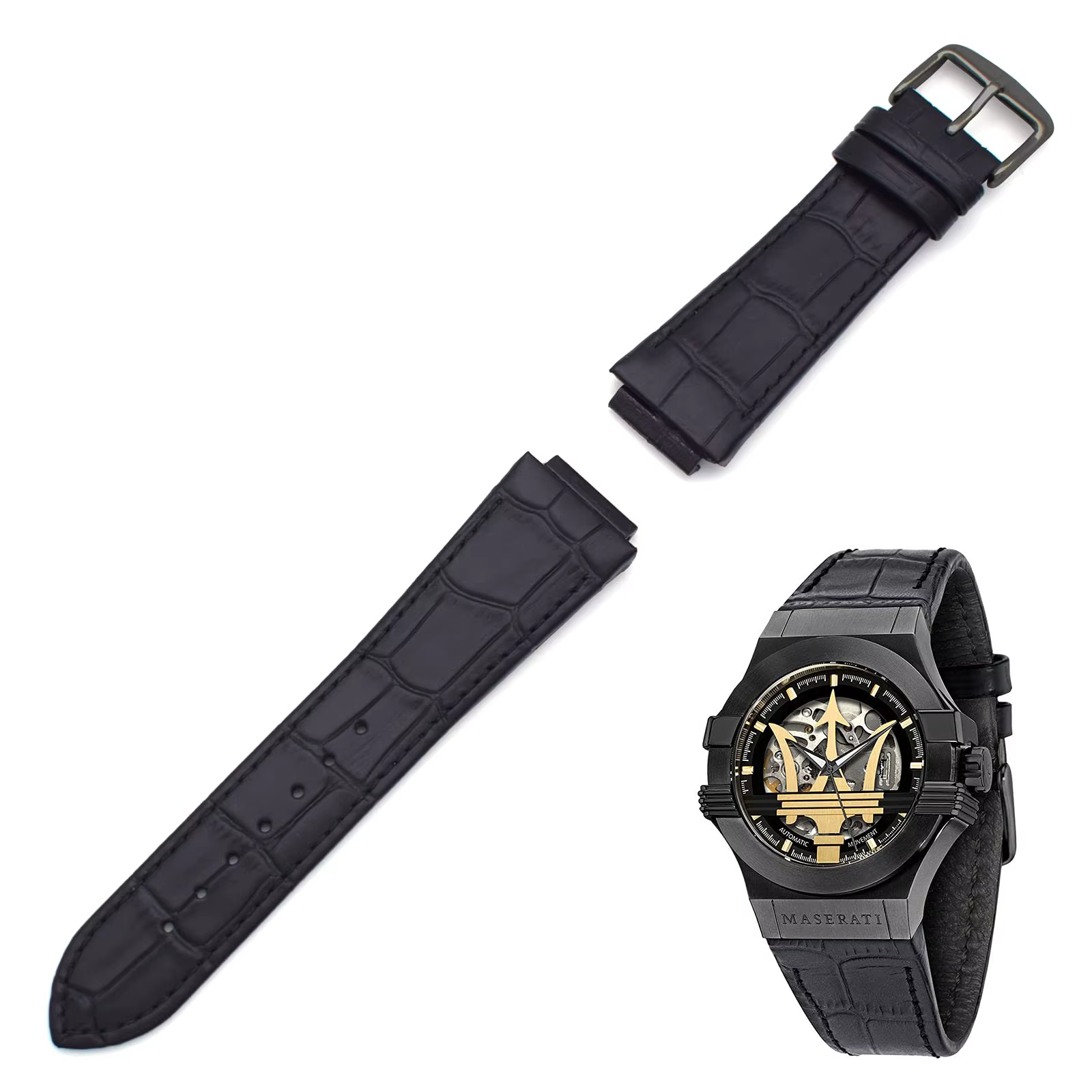 THEAGE 24MM bracelet de montre en cuir véritable remplacement pour montres pour hommes MASERATI R 8821108025 R R