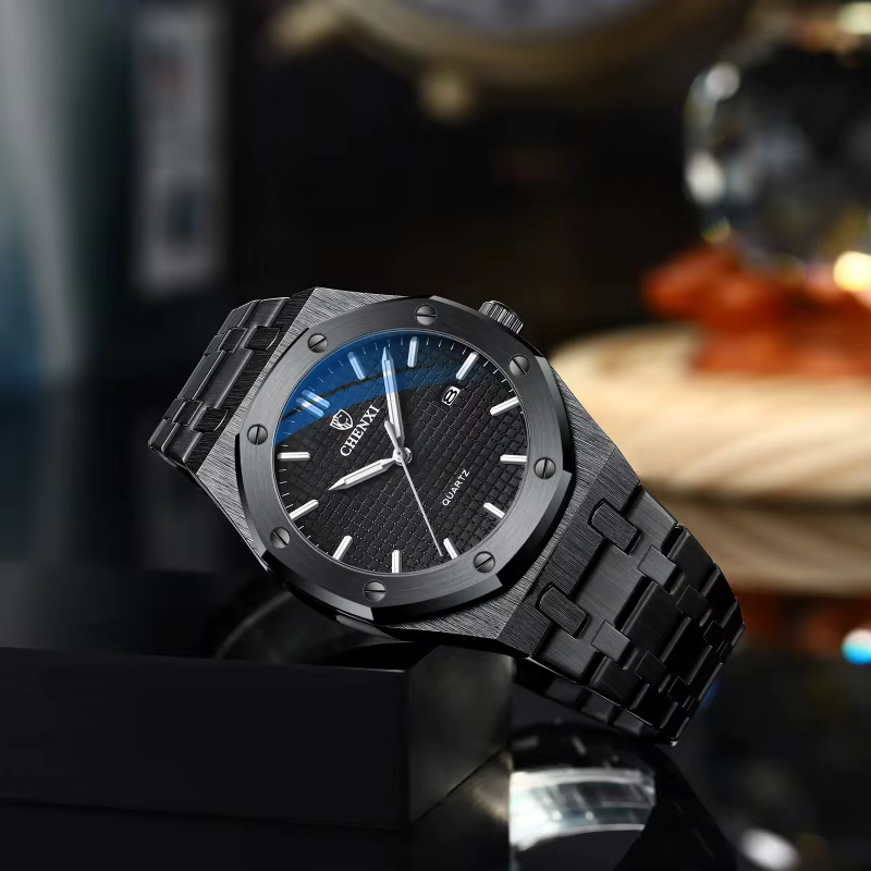 CHENXI 8248 chronographe Date affaires étanche montre pour hommes en acier inoxydable lumineux mode libre tendance