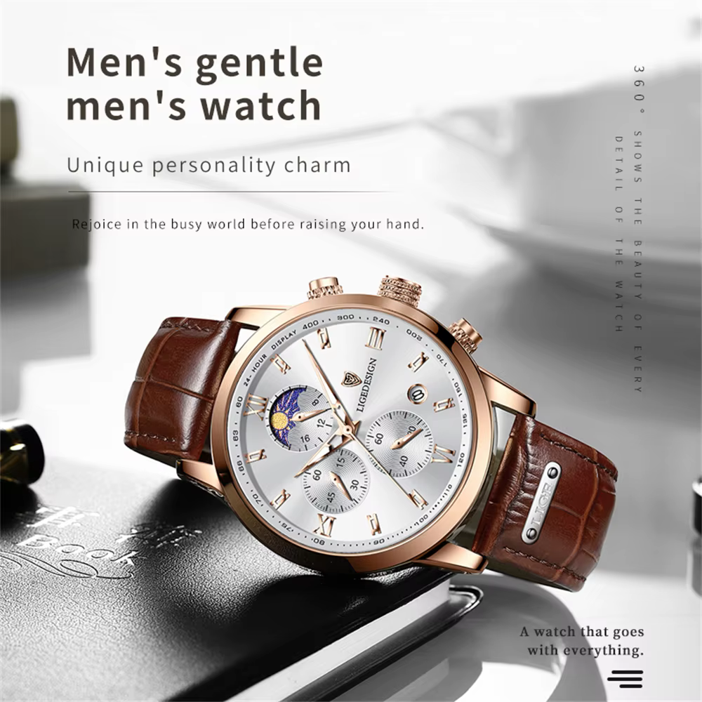 Nouvelles montres pour hommes LIGE Top marque de luxe
