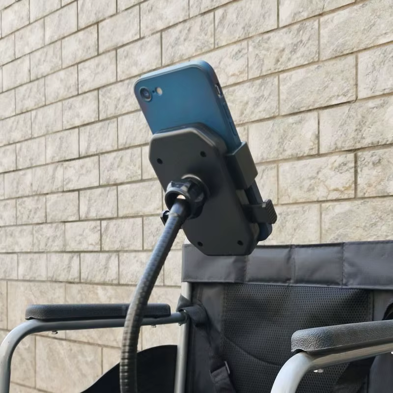 Support de téléphone portable pour fauteuil roulant électrique, accessoires de support fixe pour diffusion en direct, accessoires rotatifs pour fauteuil roulant