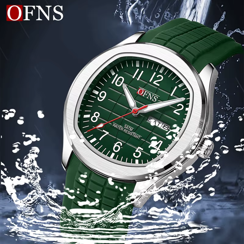 OFNS offre spéciale mode montre pour hommes 50 M étanche luxe lumineux Date semaine multifonction affaires mâle Quartz montre-bracelet Relogio