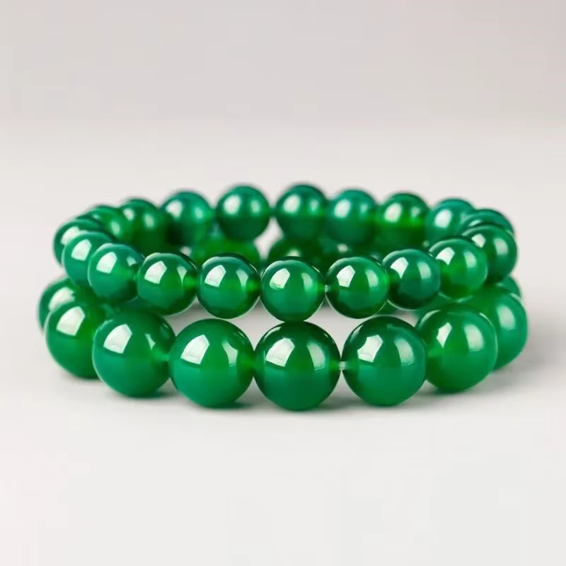 Agate naturelle, verte, bracelet, bracelet.