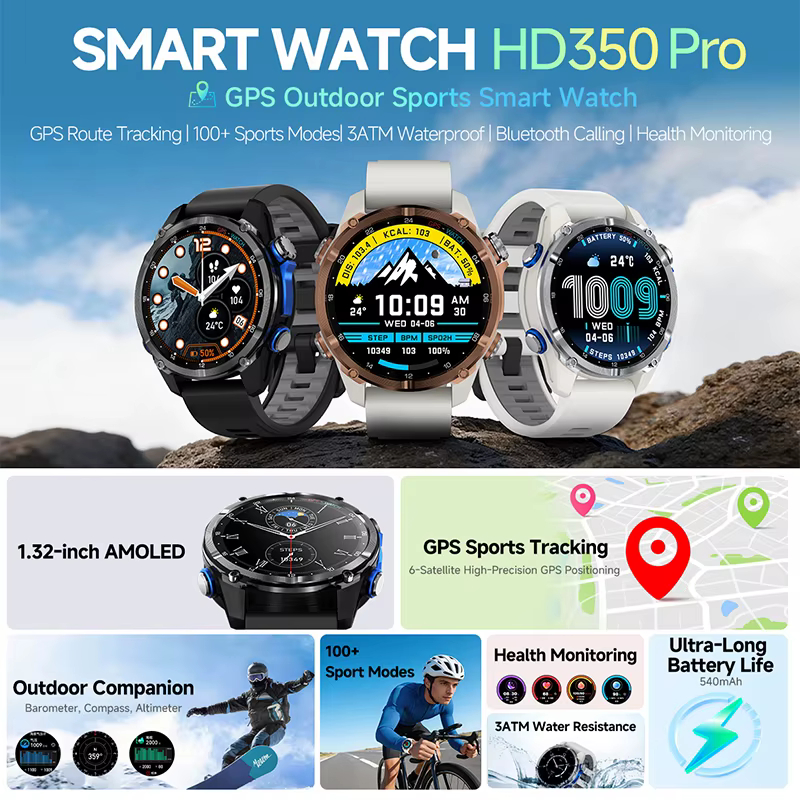 Montre connectée HD350Pro avec GPS