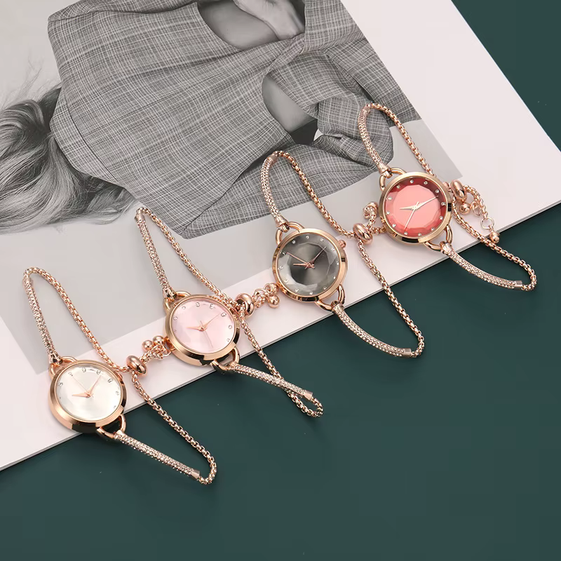 Montre à quartz avec bracelet en acier pour femme
