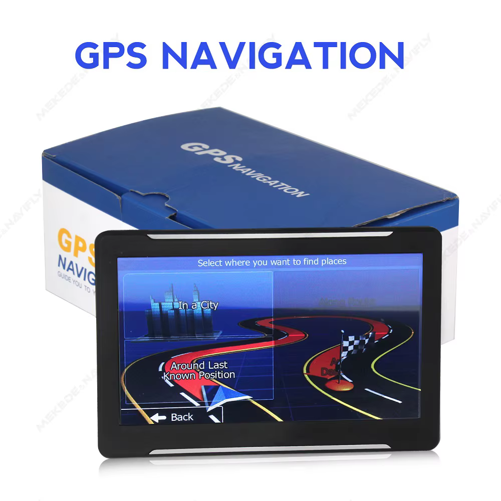 Navigation GPS pour voiture, écran tactile de 7 pouces, navigateur GPS européen, pare-soleil pour camion, carte Sat Nav, navigateurs GPS, Support TF, musique, vidéo FM