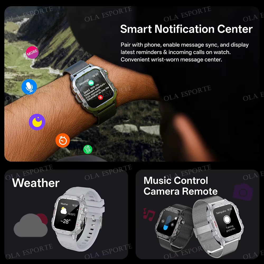 Nouvelle montre intelligente militaire 2025 pour hommes