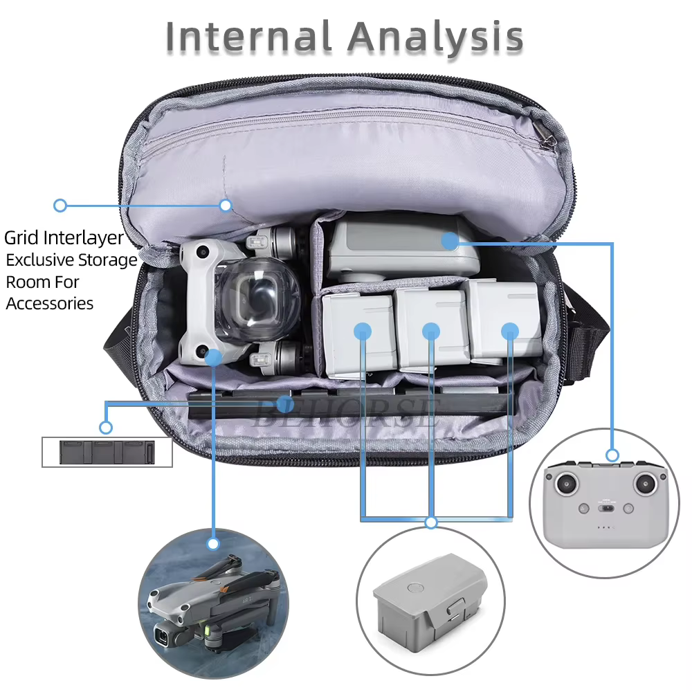 Sac à bandoulière de voyage pour DJI Mini 5 Pro/Neo 2/Mini 2 SE/Mini 4 Pro/Air 2S/Lito X1/Neo/Air 3, sac de rangement portable, accessoire pour drone