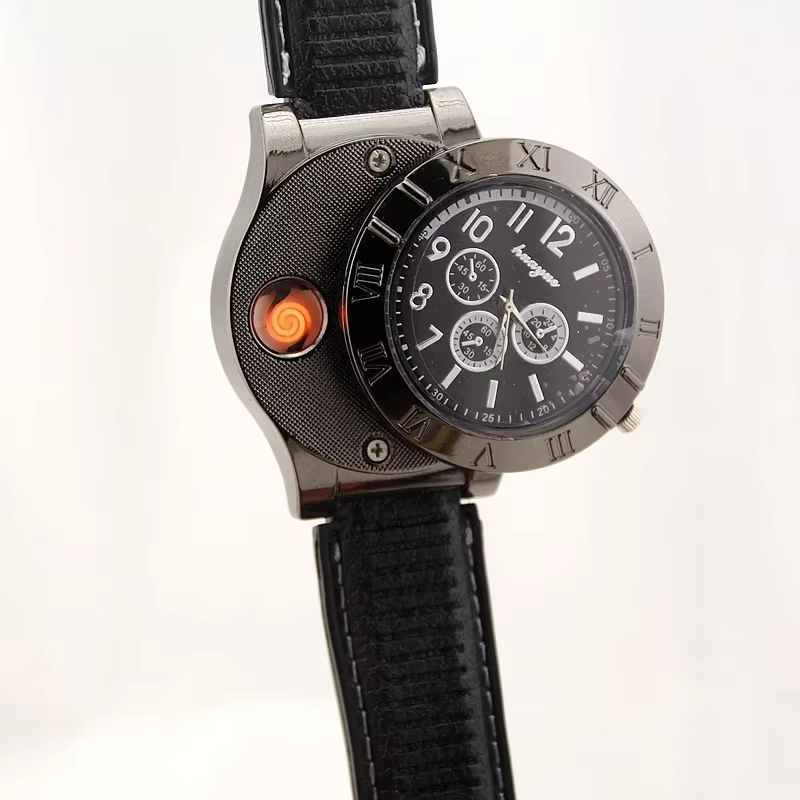 Allume-cigare électronique, montre à Quartz, Rechargeable par USB, allume-cigare écologique, accessoires multifonctionnels pour fumer