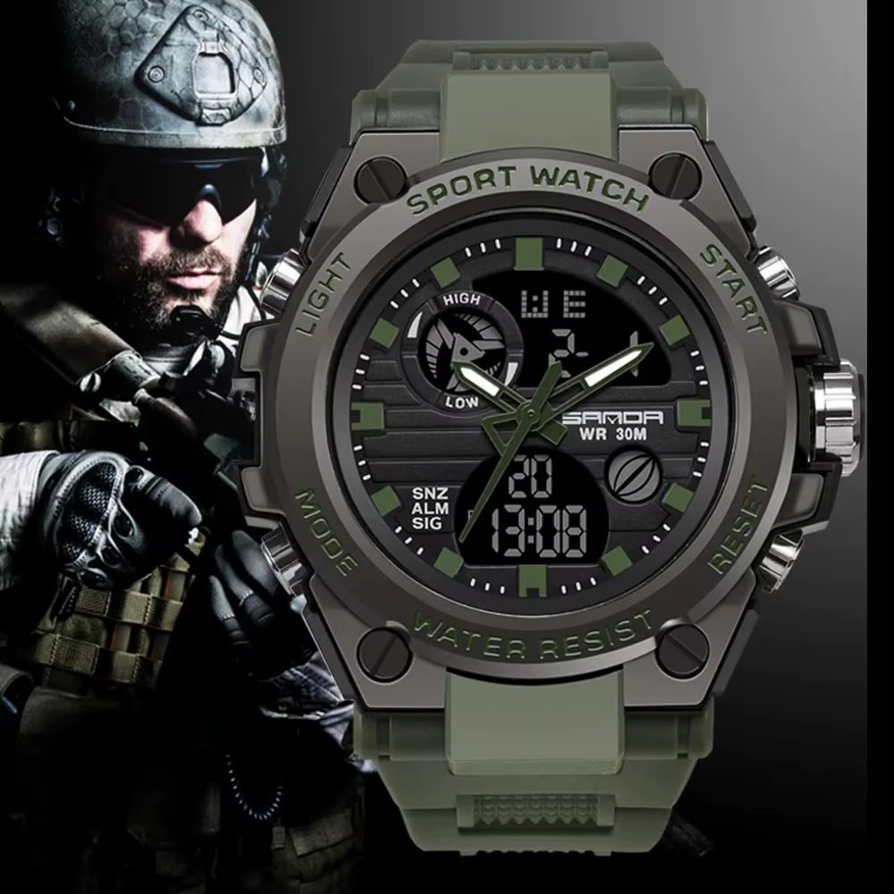 Montre-bracelet de sport étanche pour homme
