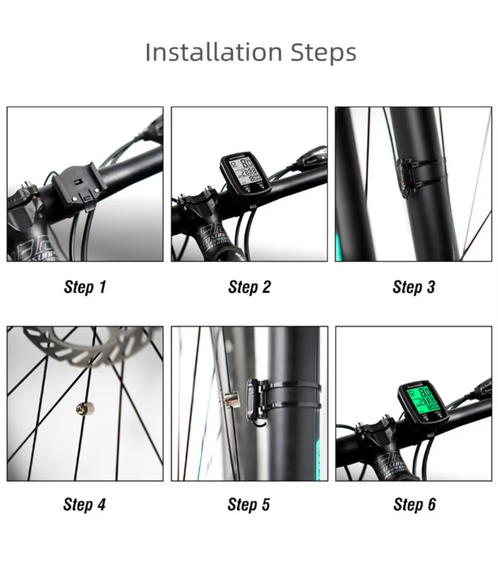 Compteur de vitesse filaire pour vélo, compteur de vitesse USB lumineux LCD rechargeable pour vélo de route, VTT, compteur de vitesse pour cyclisme