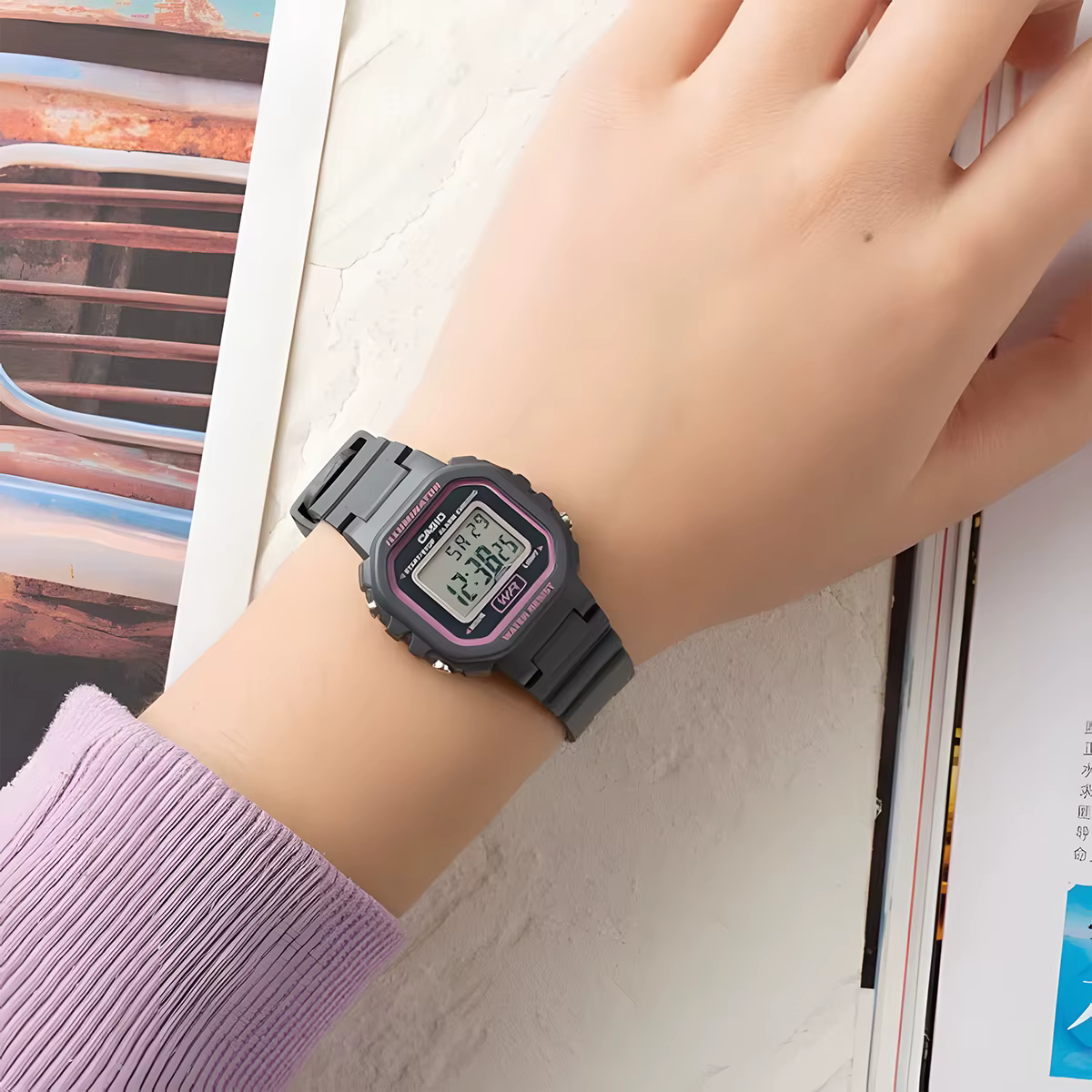 Montre Casio pour femme LED polyvalente tendance multifonctionnelle électronique relogio LA-20WH-8A