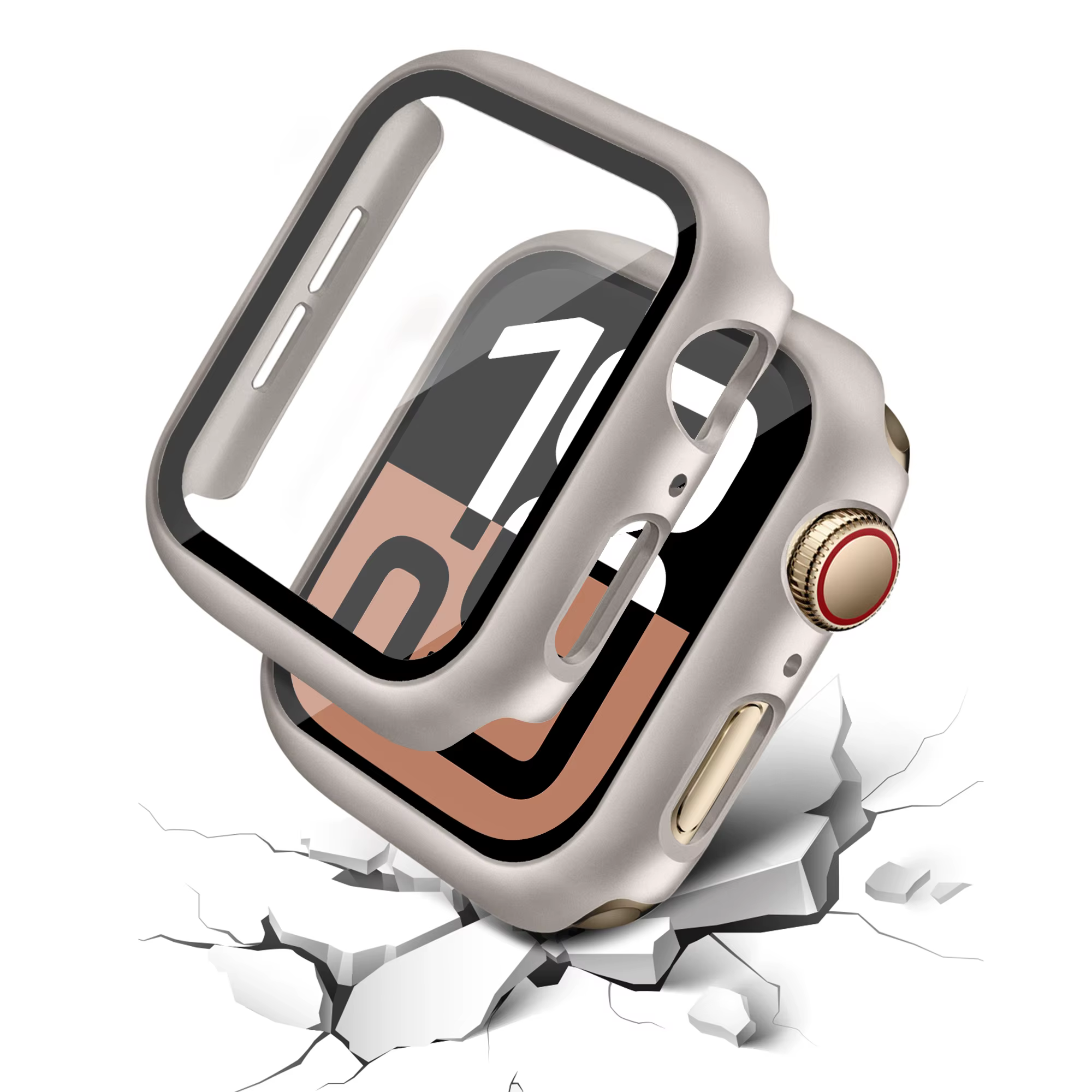 Verre + couvercle pour boîtier de montre Apple 46mm 44mm 40mm 45mm 41mm 42mm 38mm protecteur d'écran iwatch série 10 9 8 7 6 5 3 SE accessoires