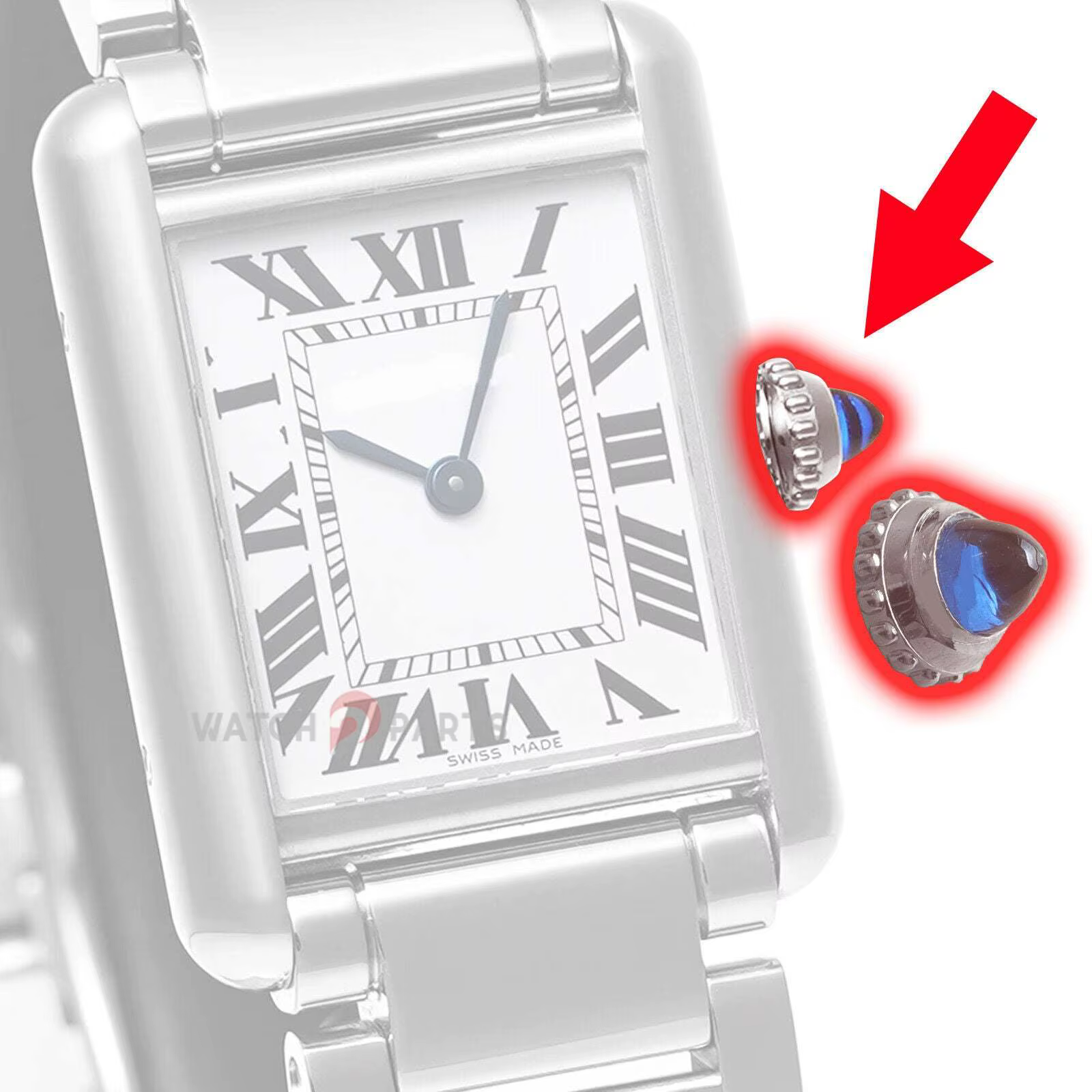 Petite couronne de montre pour Cartier