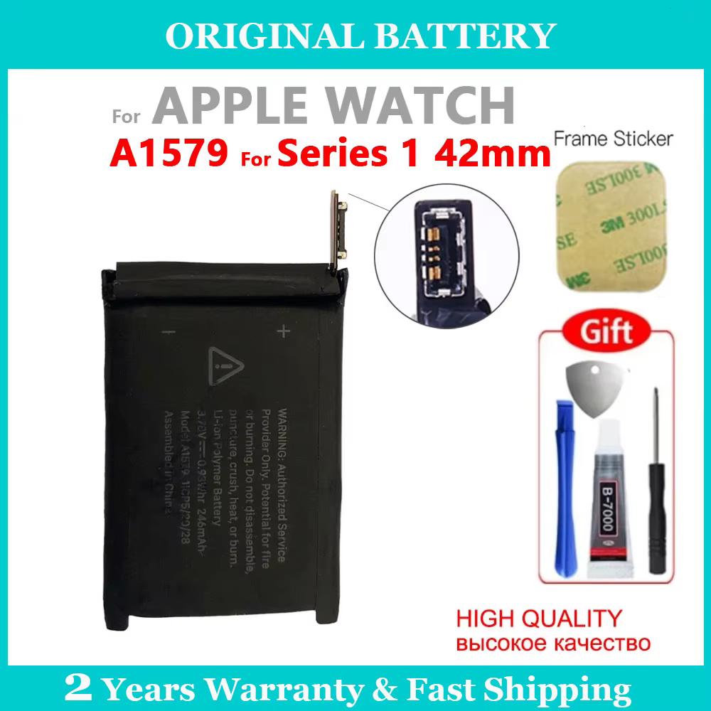 Batterie d'origine de remplacement pour Apple Watch série SE 1 2 3 4 5 6 7 8 iWatch S1 S2 S3 S4 S5 S6 S7 S8 GPS LTE 40/42/45MM Bateria