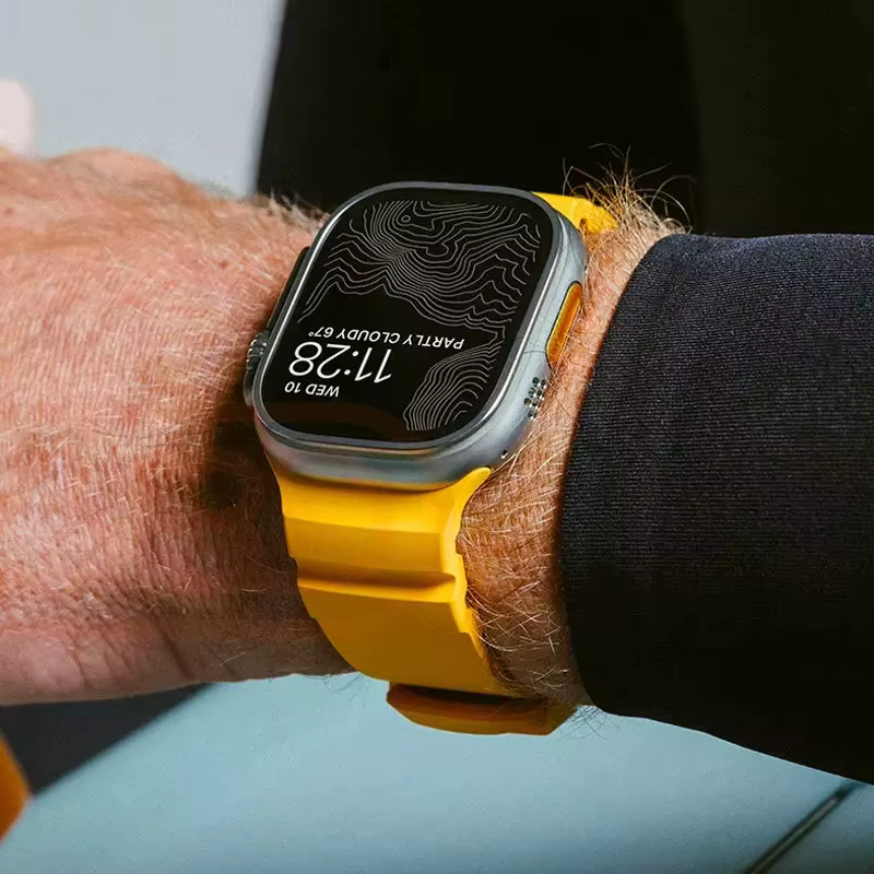 Bracelet en Silicone + boîtier change vers Ultra pour Apple Watch