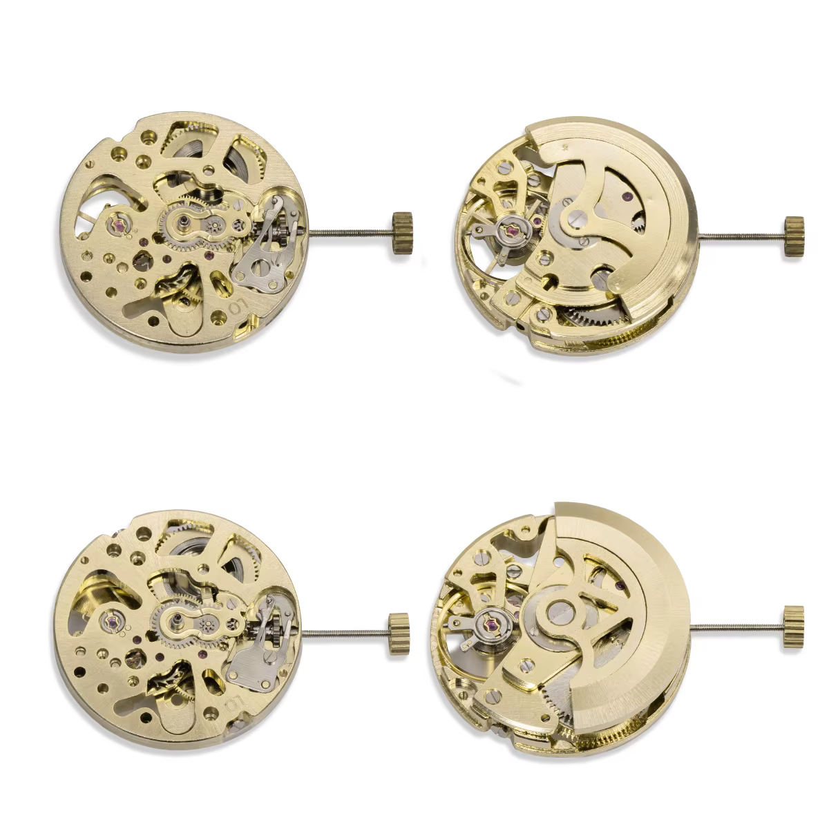 Mouvement de montre squelette doré 27 mm