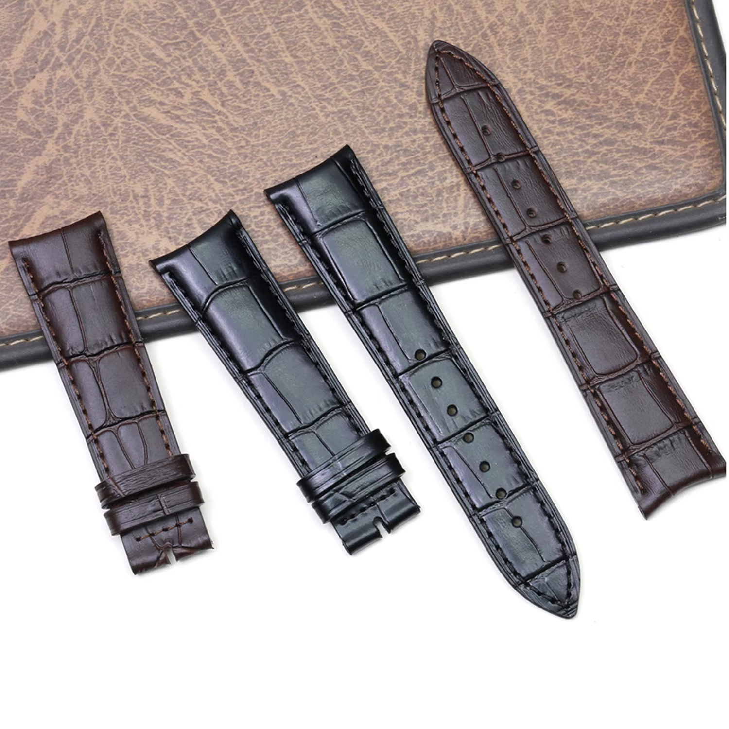 SAUPPO Bracelet de montre en cuir de veau véritable de première qualité