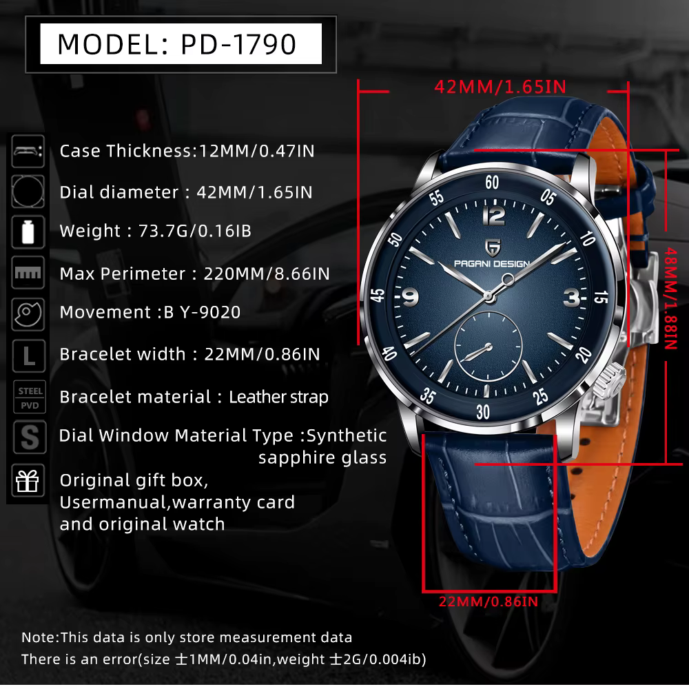 PAGANI DESIGN – montre mécanique pour hommes