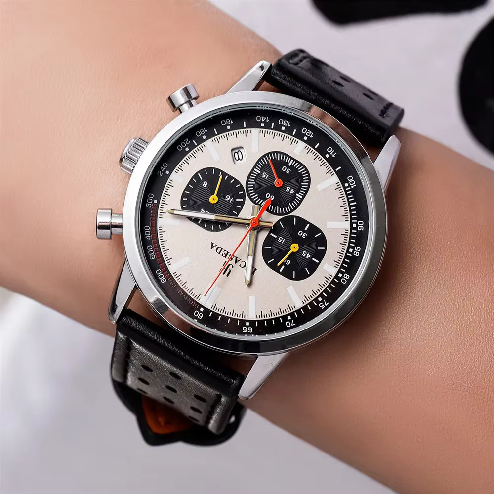 Montre chronographe sportive étanche à quartz lumineuse