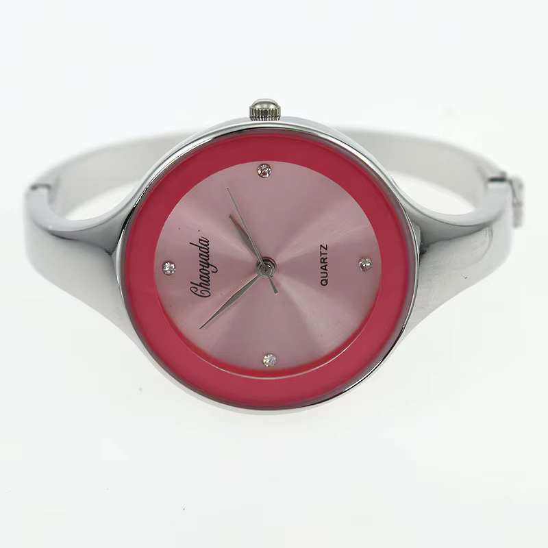 Montre manchette en acier inoxydable doré pour femme