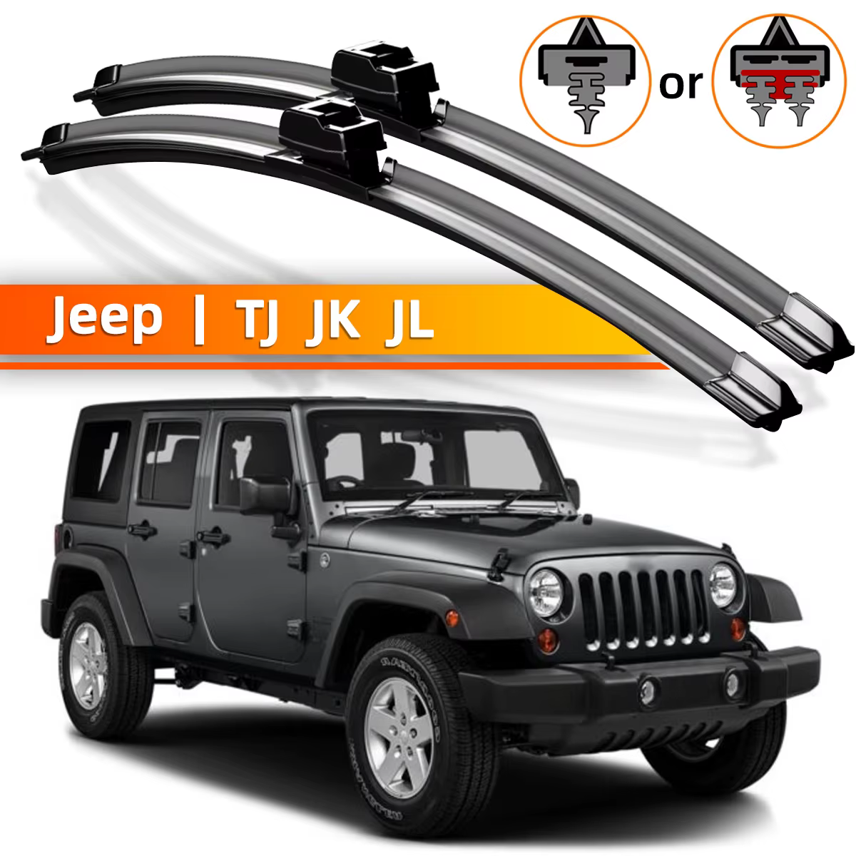 Essuie-glace avant adapté à Jeep Wrangler Tj Jk Jl 1996 – 2023, 2 pièces, accessoires de fenêtre de pare-brise 2000 2010 2016 2021