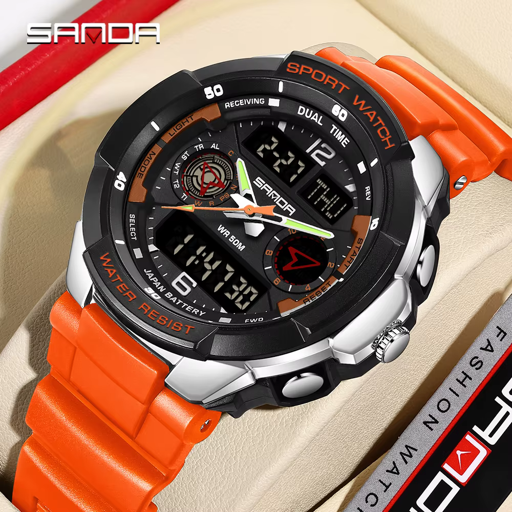 Montre électronique pour étudiants coréens SANDA Top 6197