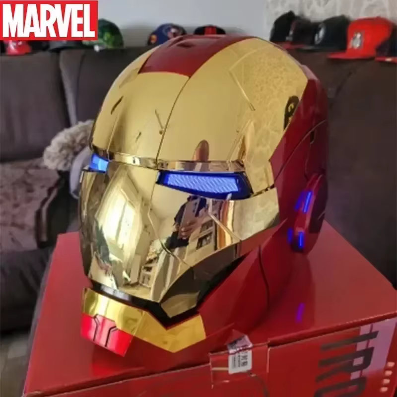 Nouveau en stock : Casque Iron Man Mk5 Marvel Avengers 1/1, jouet de collection électrique à ouverture et fermeture automatiques, activé par la voix, cadeau idéal