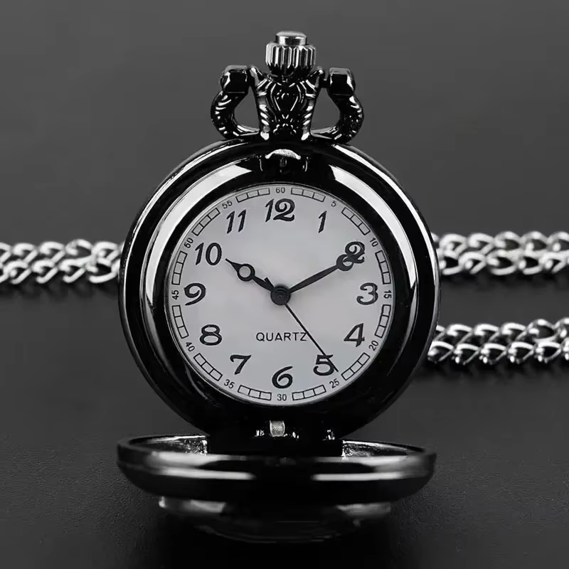 Montre de poche à quartz de moto noire vintage