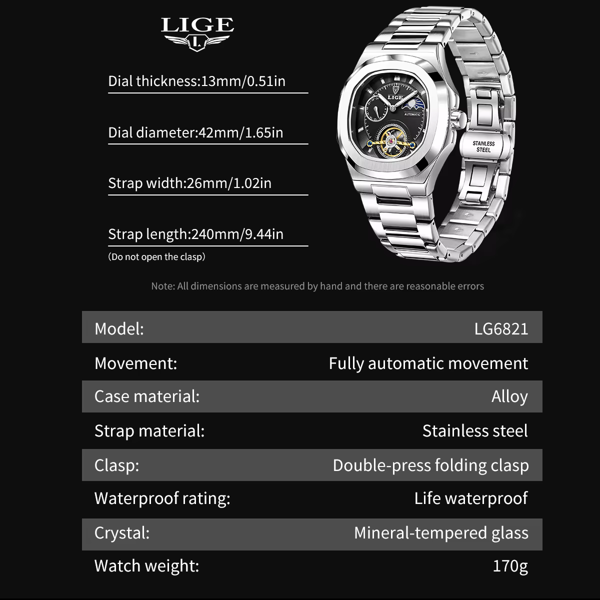 Montre LIGE pour homme