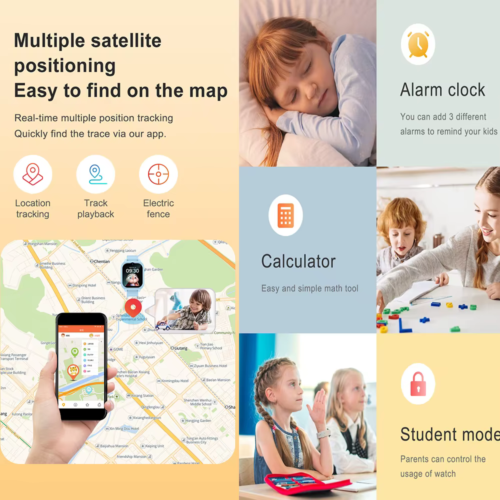 Montre intelligente enfants 4G GPS WIFI appel vidéo SOS moniteur Tracker localisation téléphone