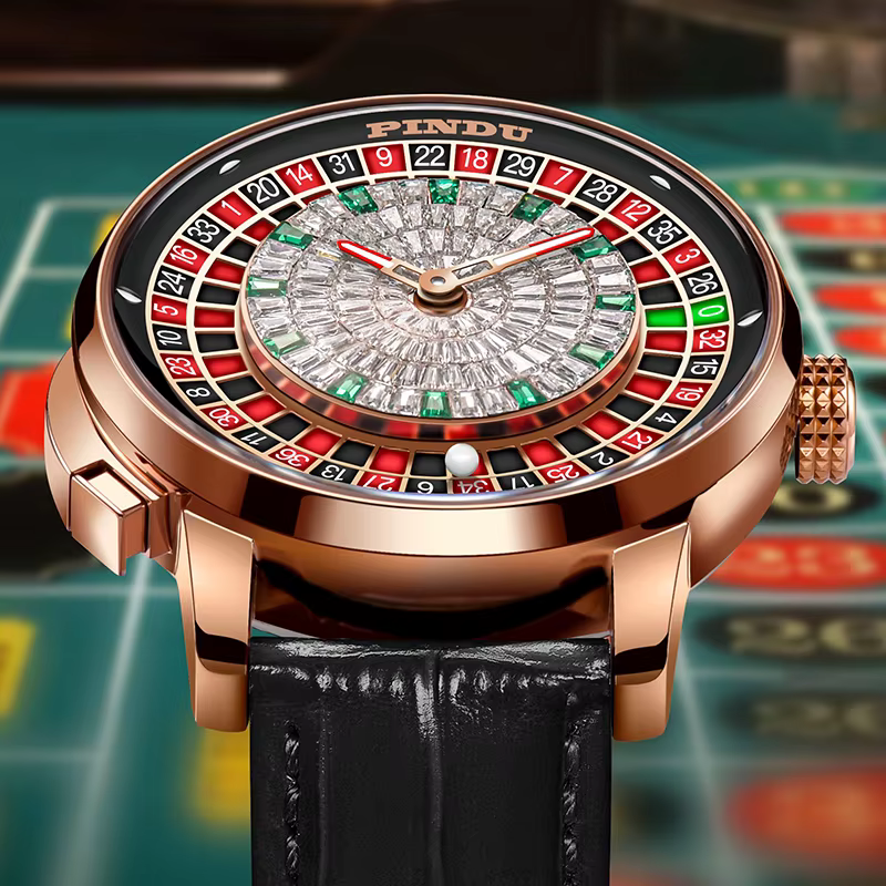 Montre Mécanique en Cuir pour Homme