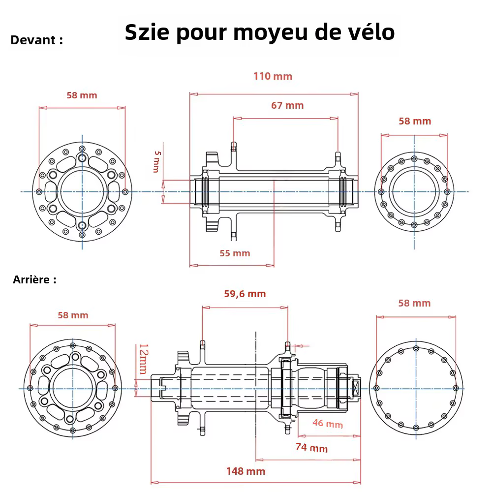TANKE moyeu de vélo vtt BOOST 148 moyeux