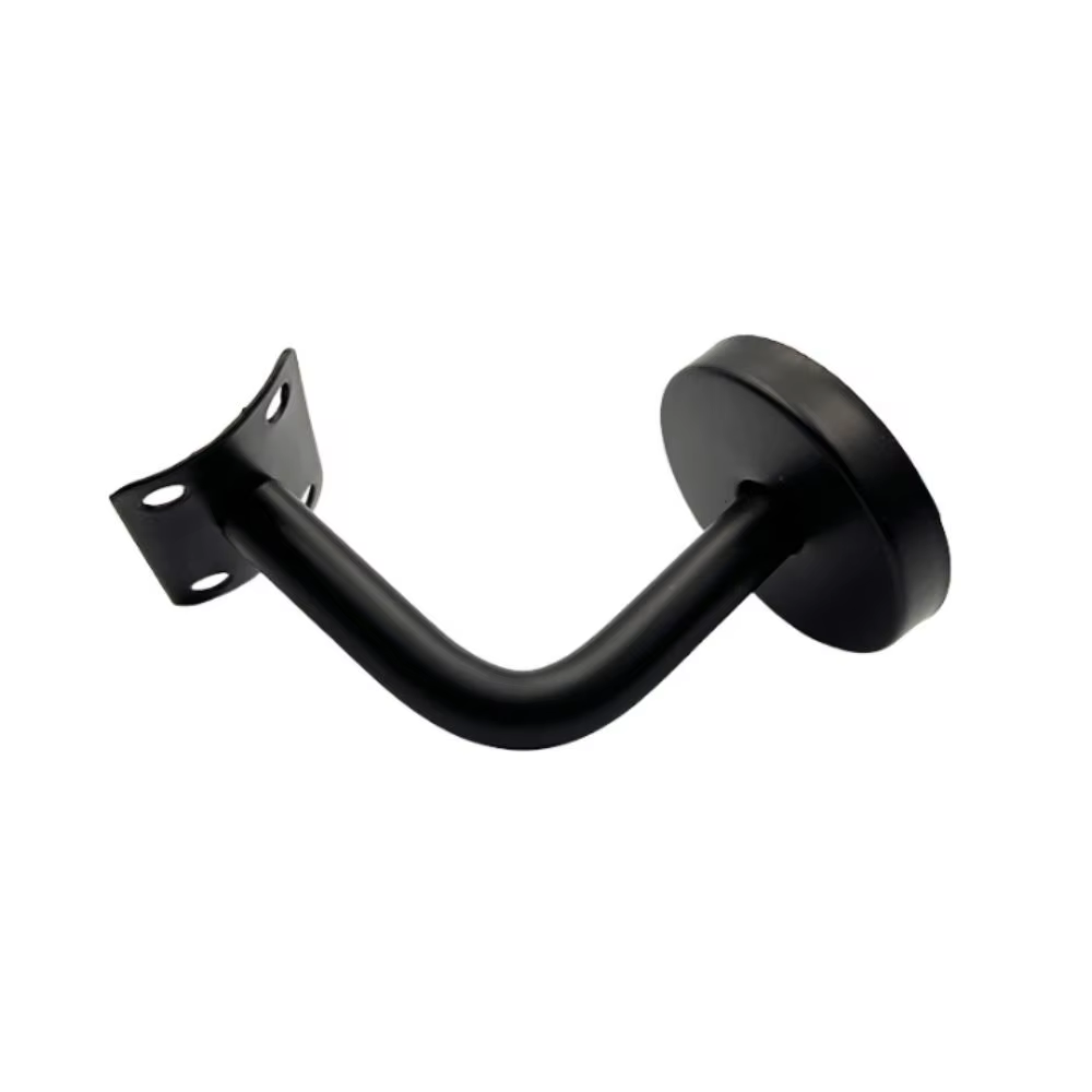 Support de main courante en acier inoxydable, fixation murale, finition noire, support robuste de haute qualité pour garde-corps d'escalier