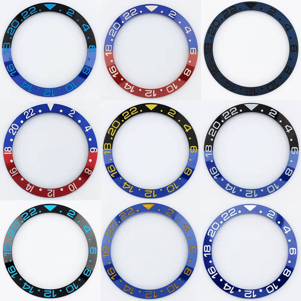 Lunette GMT 38-30, 7 mm en céramique/aluminium inclinable luminescente 24/12