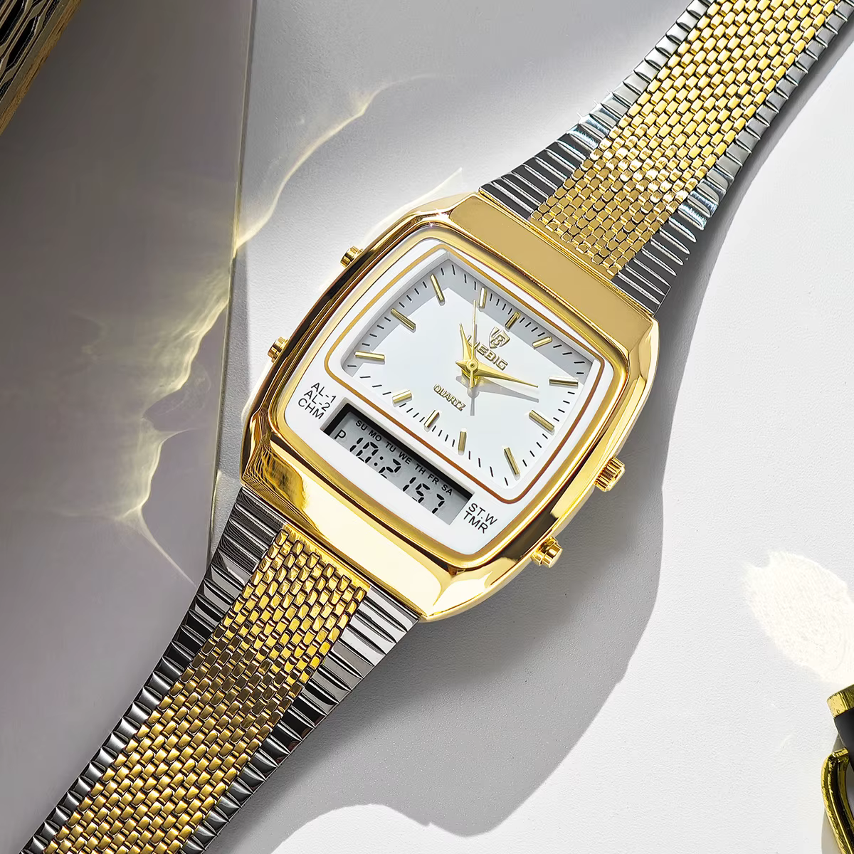 Montres à quartz LIEBIG de luxe à double affichage pour hommes et femmes
