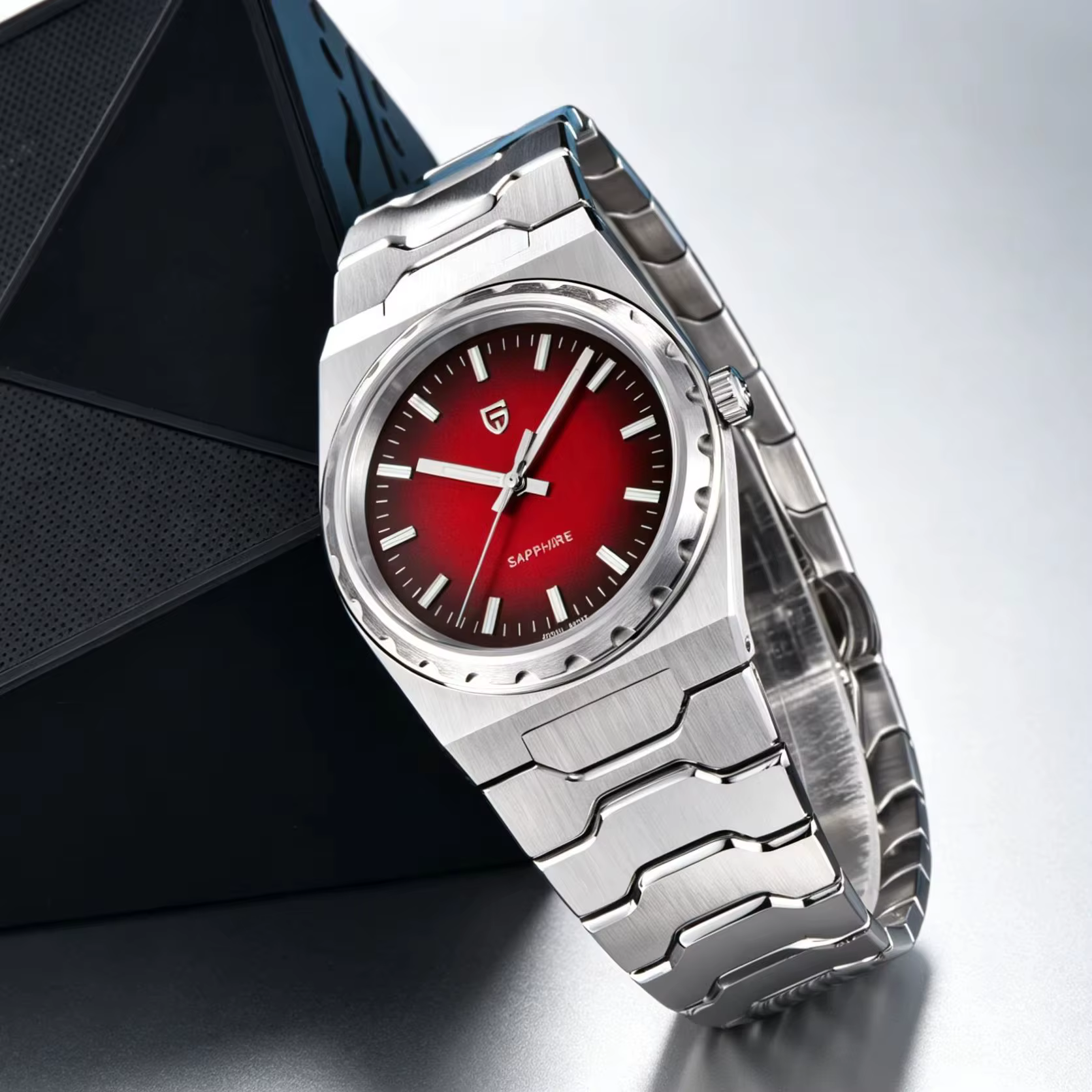 PAGANI DESIGN 2026 Montre de luxe pour homme Édition limitée Mouvement japonais Verre saphir Cadran rouge Acier inoxydable Étanche PDYS020