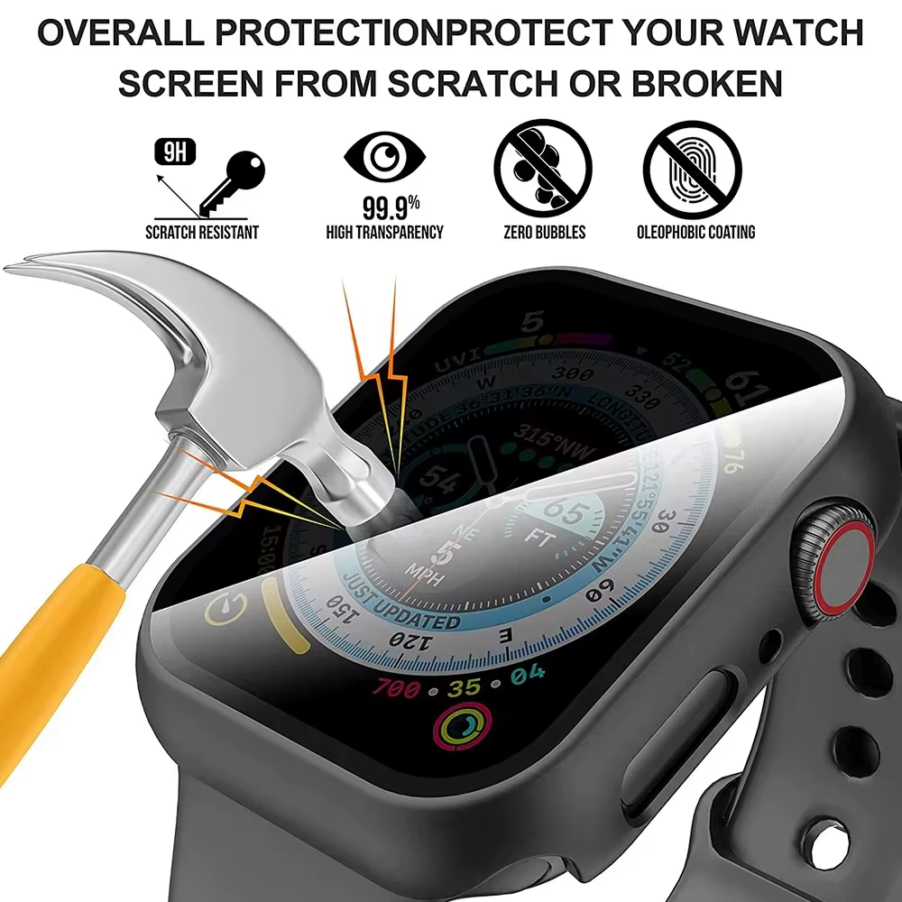 Verre de confidentialité + étui pour Apple Watch 10