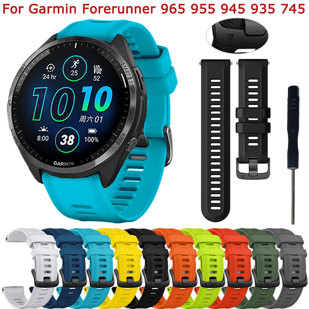 Bracelet de montre en silicone pour Garmin Forerunner, bracelet de montre officiel, bracelet de remplacement, bracelet de montre, 22mm, 965, 955, 945, 935, 745